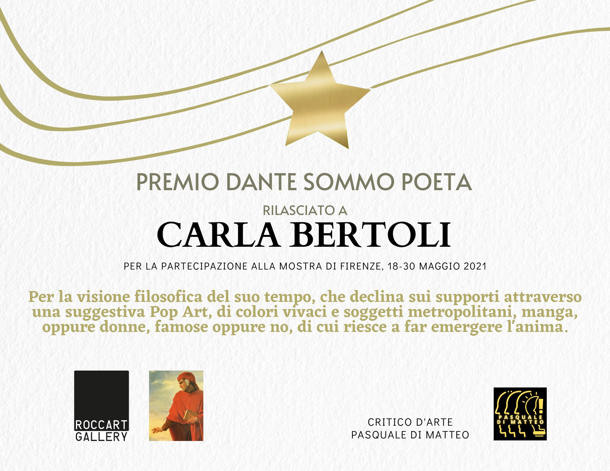 Premio Dante Sommo Poeta Firenze - Anno 2021